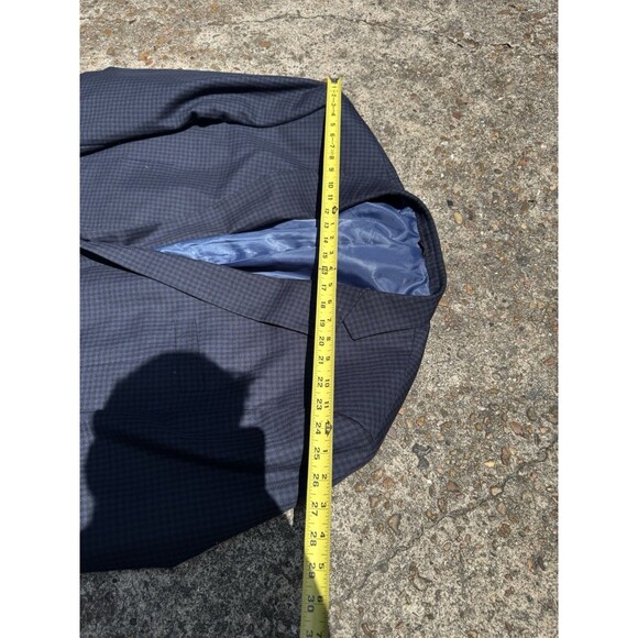 Oak Hill Mens Blazer Suit Jacket Blue Plaid Wool 4XLT 58R/60R - Picture 5 of 6